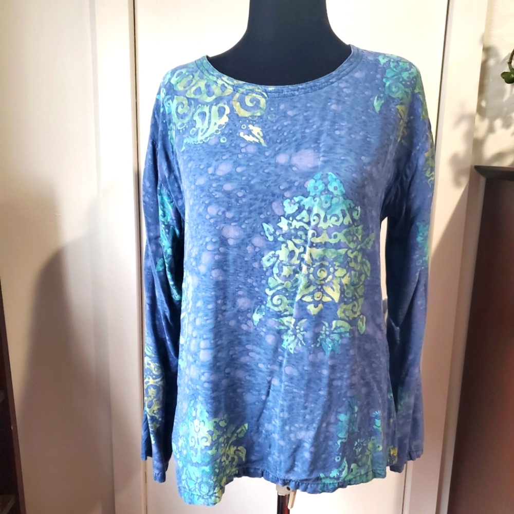 Vintage batik long sleeve top by Eagle Ray Wear. Sz. SM